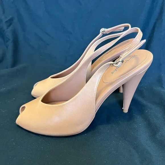-Pre Loved- JEFFREY CAMPBELL Snoah Slingback Peep Toe Pump SZ 6 - Picture 2 of 7